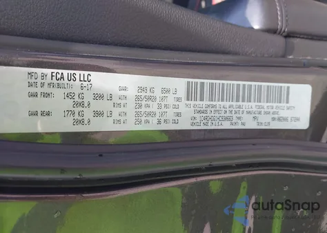 2017 Dodge Durango Gt Rwd z USA, uszkodzony, nr VIN 1C4RDHDG1HC930663